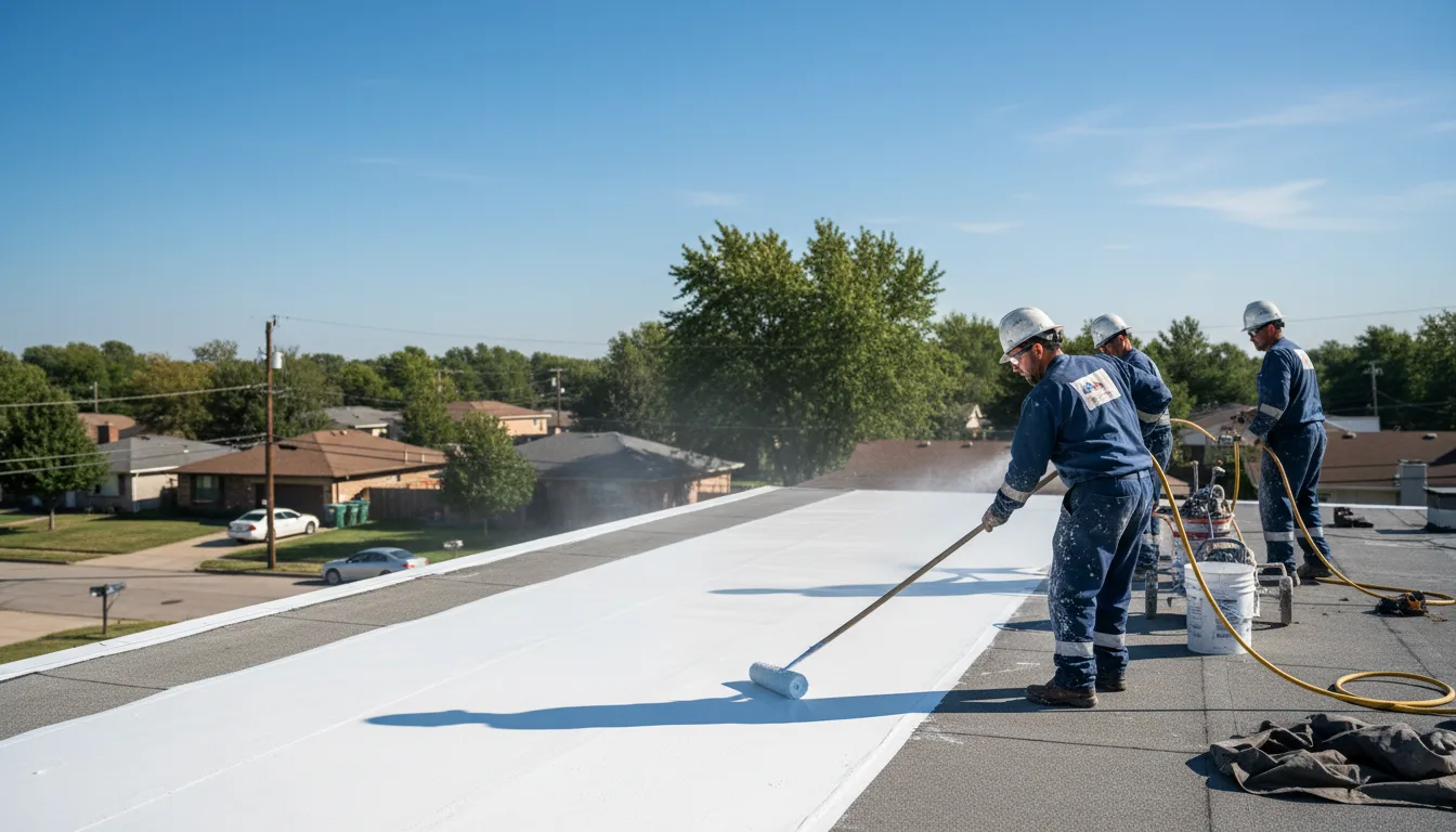 Commercial roof coating in Crandall, TX near me